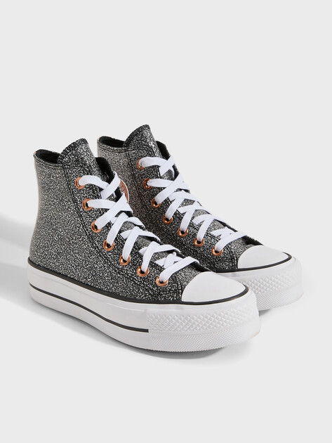 Женские высокие кеды CONVERSE CHUCK TAYLOR ALL STAR LIFT, Артикул A01301, серебряный | 4026651. Ракурс 3