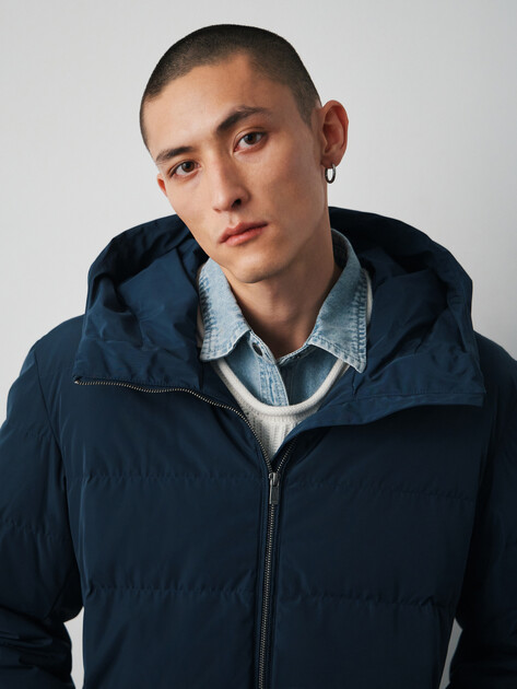 Мужской пуховик MAISON DAVID, Артикул MLY23-0607M, темно-синий | 4029683. Ракурс 3