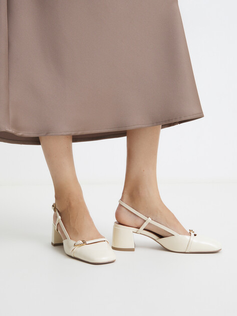 Женские туфли с открытой пяткой (слингбэк) BIBI LOU PATTY, Артикул 676Z21VK, молочно-бежевый | 4044006. Ракурс 2