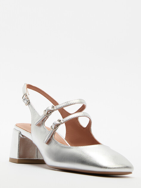 Женские туфли с открытой пяткой (слингбэк) BIBI LOU NINETTA, Артикул 681Z19VK, серебряный | 4044007. Ракурс 3