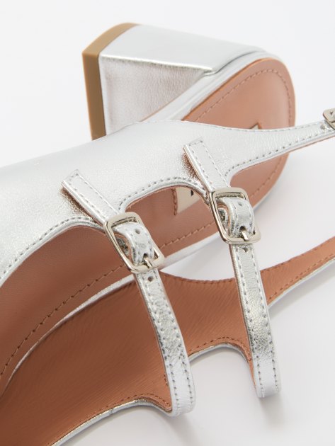 Женские туфли с открытой пяткой (слингбэк) BIBI LOU NINETTA, Артикул 681Z19VK, серебряный | 4044007. Ракурс 6