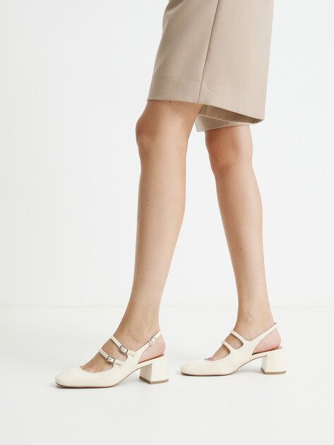 Женские туфли с открытой пяткой (слингбэк) BIBI LOU NINETTA, Артикул 681Z21VK, молочно-бежевый | 4044012. Ракурс 2