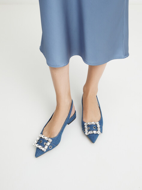 Женские туфли из денима BIBI LOU MIA FLAT, Артикул 534Z67VK, темно-синий | 4044024. Ракурс 2