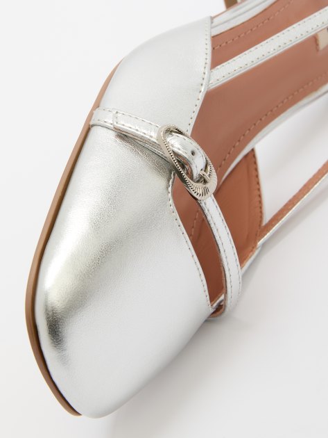 Женские туфли с открытой пяткой (слингбэк) BIBI LOU PATTY, Артикул 676Z19VK, серебряный | 4044039. Ракурс 6