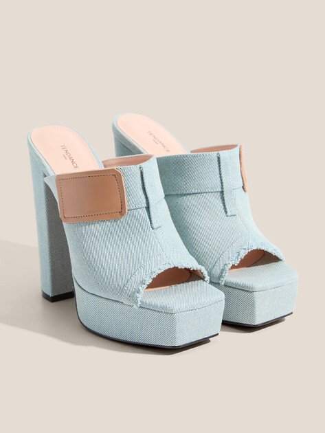 Женские сабо из денима TENDANCE, Артикул LT2402-213, голубой | 4045512. Ракурс 3