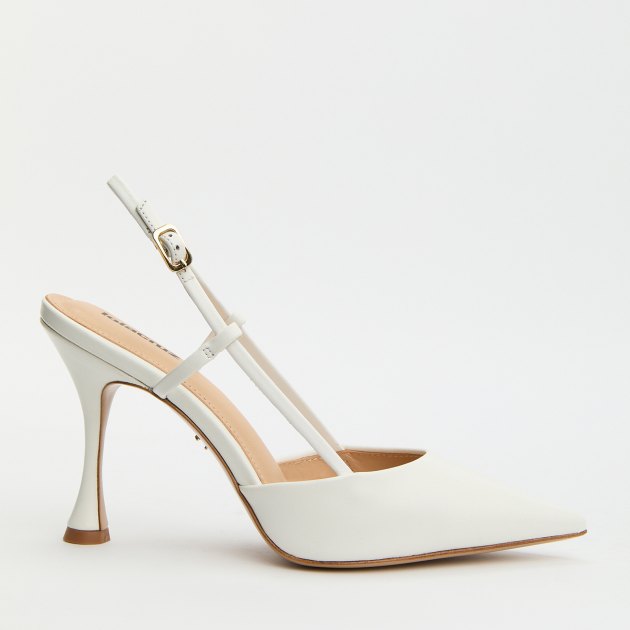 Женские туфли с открытой пяткой (слингбэк) LOLA CRUZ CARMEN 95, Артикул 106Z13BK, белый | 4049502. Ракурс 3