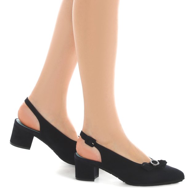 Женские туфли с открытой пяткой (слингбэк) THIERRY RABOTIN Impy, Артикул 6404MHR, сине-черный | 4050435. Ракурс 4