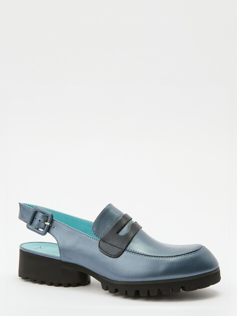 Женские лоферы с открытой пяткой (слинг-бэк) THIERRY RABOTIN Mono, Артикул 6550T, серо-синий | 4050481. Ракурс 3