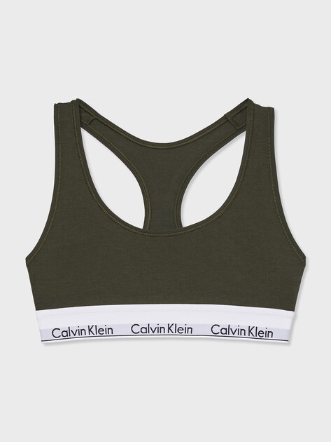 Женский топ CALVIN KLEIN BRALETTE, Артикул 0000F3785E, темно-зеленый | 4054887. Ракурс 3