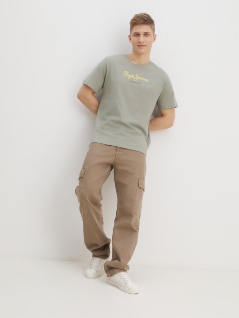 Мужская футболка PEPE JEANS EGGO N, Артикул PM508208, серо-зеленый | 4059421. Ракурс 5