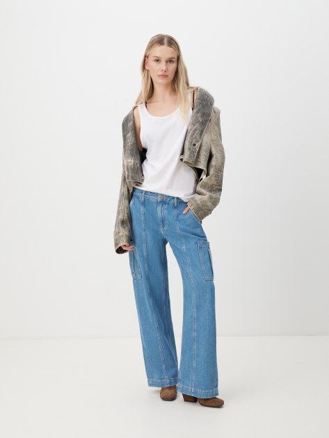 Женские джинсы карго PEPE JEANS LOOSE ST JEANS HW WORKER, Артикул PL204715, сине-голубой | 4059450. Ракурс 2 Женские джинсы карго PEPE JEANS LOOSE ST JEANS HW WORKER, Артикул PL204715, сине-голубой | 4059450. Ракурс 2