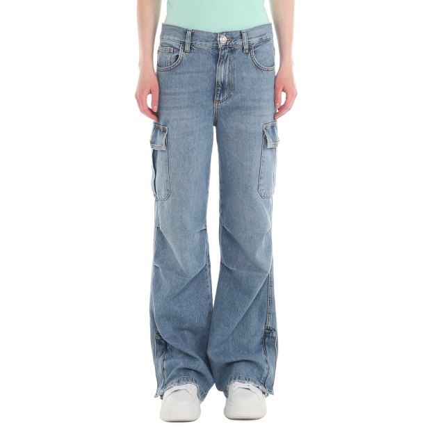 Женские джинсы карго LIU∙JO CARGO ZIP L.W., Артикул UA4088DS059, голубой | 4060807. Ракурс 3