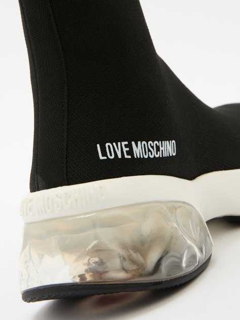 Женские кроссовки-носки LOVE MOSCHINO CRYSTAL LOVE, Артикул JA15286G, черный | 4061158. Ракурс 6