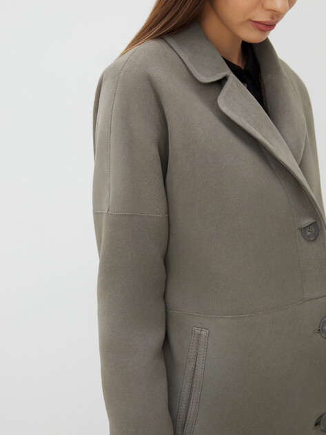 Женская дубленка MAISON DAVID ladies coat, Артикул RV-W16, серо-зеленый | 4062769. Ракурс 3