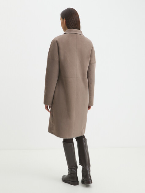 Женская дубленка MAISON DAVID ladies coat, Артикул RV-W16, серо-коричневый | 4062772. Ракурс 4