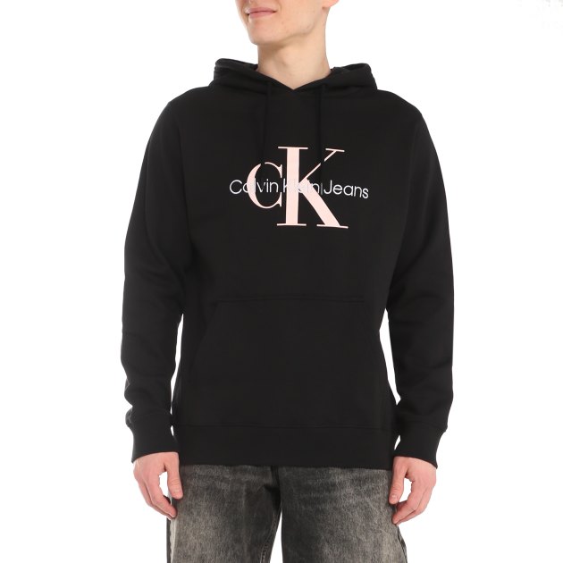 Мужское худи CALVIN KLEIN JEANS SEASONAL MONOLOGO REG HOODIE, Артикул J320805, черный | 4062774. Ракурс 2