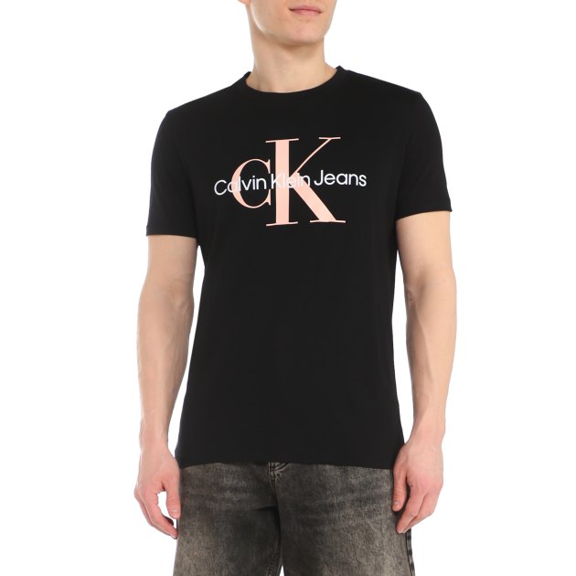 Мужская футболка CALVIN KLEIN JEANS SESONAL MONOLOGO TEE, Артикул J320806, черный | 4062822. Ракурс 2