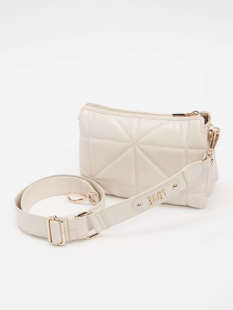 Женская сумка с ручкой LOVE MOSCHINO GEOMETRIC QUILTED, Артикул JC4152PP FW24, светло-бежевый | 4064944. Ракурс 5