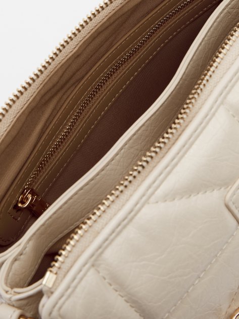 Женская сумка с ручкой LOVE MOSCHINO GEOMETRIC QUILTED, Артикул JC4152PP FW24, светло-бежевый | 4064944. Ракурс 6