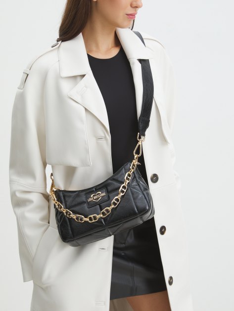 Женская сумка  LOVE MOSCHINO GEOMETRIC QUILTED, Артикул JC4153PP, черный | 4064947. Ракурс 2