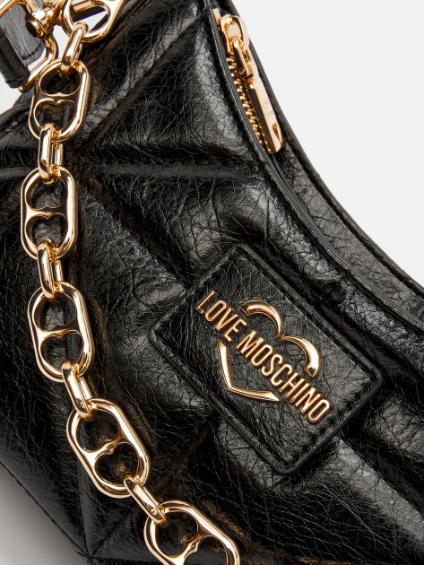 Женская сумка  LOVE MOSCHINO GEOMETRIC QUILTED, Артикул JC4153PP, черный | 4064947. Ракурс 4
