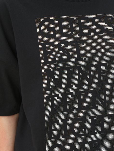Женская футболка GUESS SS CN SHINY BOX TEE, Артикул W4YI28I3Z14, черный | 4072292. Ракурс 3