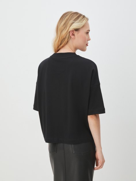 Женская футболка GUESS SS CN SHINY BOX TEE, Артикул W4YI28I3Z14, черный | 4072292. Ракурс 4