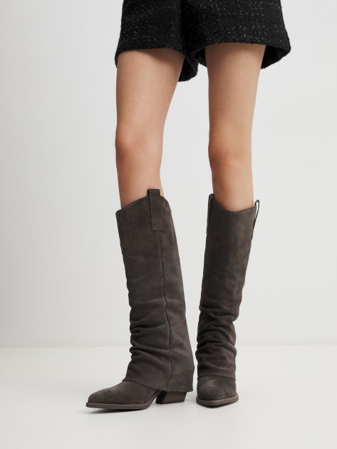 Высокие казаки TENDANCE, Артикул CLF785K-04, серо-коричневый | 4073812. Ракурс 2