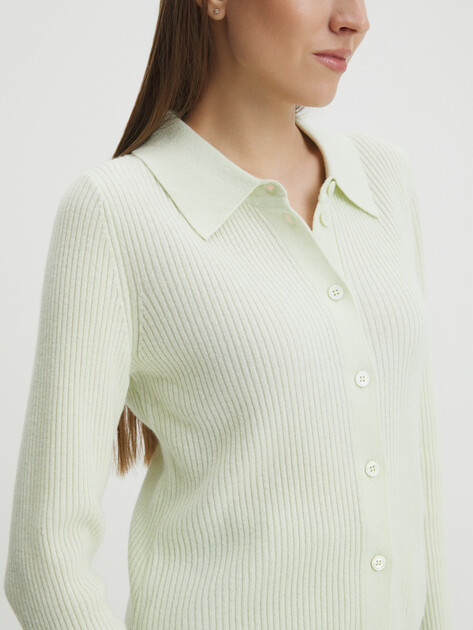 Женский кардиган MAISON DAVID, Артикул 10YR58, бледно-зеленый | 4076747. Ракурс 3 Женский кардиган MAISON DAVID, Артикул 10YR58, бледно-зеленый | 4076747. Ракурс 3
