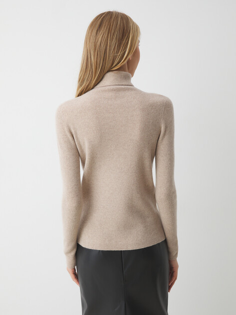 Женская бесшовная водолазка MAISON DAVID, Артикул NZ9889, серо-бежевый | 4076786. Ракурс 4
