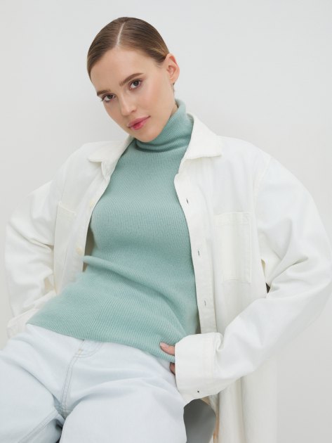 Женская бесшовная водолазка MAISON DAVID, Артикул NZ9889, голубой | 4076792. Ракурс 5