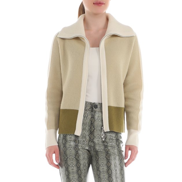 Женский кардиган MAISON DAVID, Артикул QM619, бежево-зеленый | 4076824. Ракурс 5