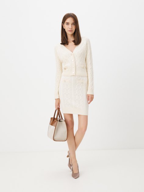 Юбка мини GUESS ISABELLE SKIRT SWTR, Артикул W4YD58Z37L1, молочно-белый | 4077460. Ракурс 2