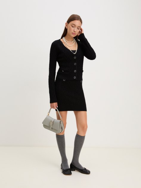 Женский кардиган GUESS ISABELLE LS VN CARDI SWTR, Артикул W4YR22Z37L1, черный | 4078210. Ракурс 2