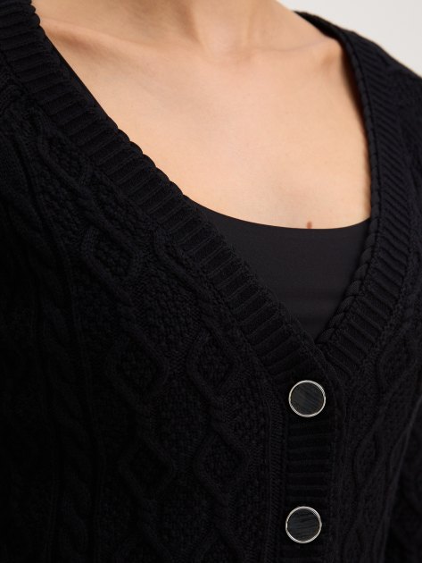 Женский кардиган GUESS ISABELLE LS VN CARDI SWTR, Артикул W4YR22Z37L1, черный | 4078210. Ракурс 3