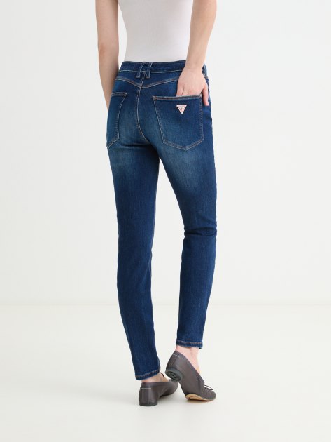 Женские джинсы скинни GUESS 1981 SKINNY, Артикул W2YA46D4Q03, темно-синий | 4078373. Ракурс 4