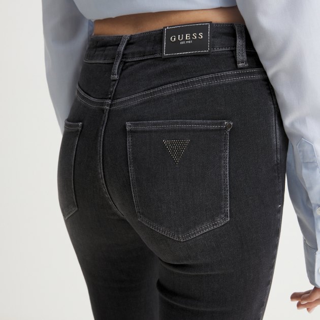 Женские прямые джинсы GUESS SEXY STRAIGHT POWER, Артикул W4YA0ID5DY1, черный | 4078386. Ракурс 3