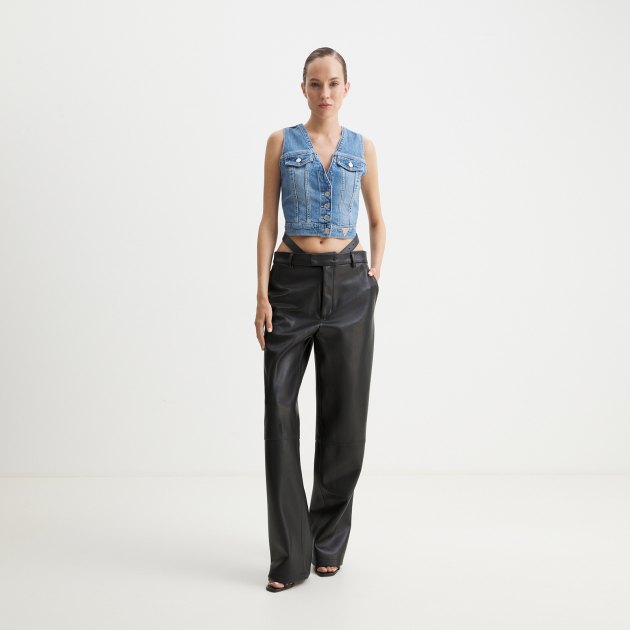 Женский жилет GUESS EVA TOP, Артикул W4YH17D5DD5, голубой | 4078539. Ракурс 2