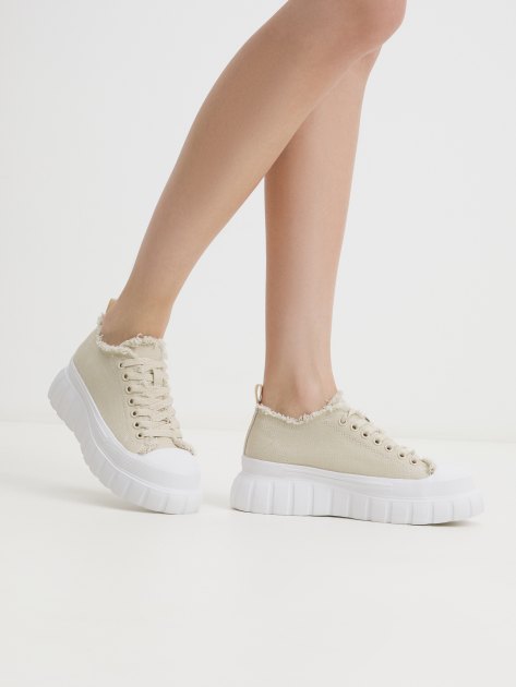 Женские кеды из денима TENDANCE, Артикул YS-2171A-1, светло-бежевый | 4078588. Ракурс 2 Женские кеды из денима TENDANCE, Артикул YS-2171A-1, светло-бежевый | 4078588. Ракурс 2