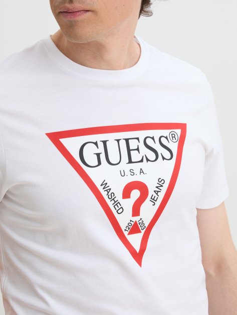 Мужская футболка GUESS CN SS ORIGINAL LOGO TEE, Артикул M2YI71I3Z14, белый | 4079070. Ракурс 3 Мужская футболка GUESS CN SS ORIGINAL LOGO TEE, Артикул M2YI71I3Z14, белый | 4079070. Ракурс 3