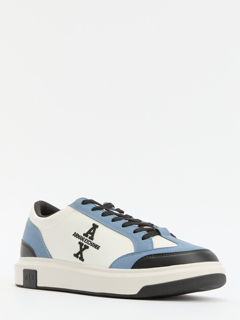 Мужские кеды ARMANI EXCHANGE VENICE, Артикул XUX235, молочно-белый | 4079350. Ракурс 3 Мужские кеды ARMANI EXCHANGE VENICE, Артикул XUX235, молочно-белый | 4079350. Ракурс 3