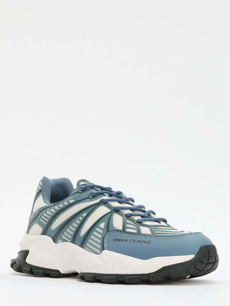 Мужские кроссовки ARMANI EXCHANGE, Артикул XUX238, серовато-синий | 4079354. Ракурс 3