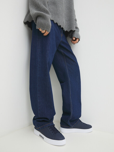 Мужские кеды ARMANI EXCHANGE, Артикул XUX216, темно-синий | 4079360. Ракурс 7