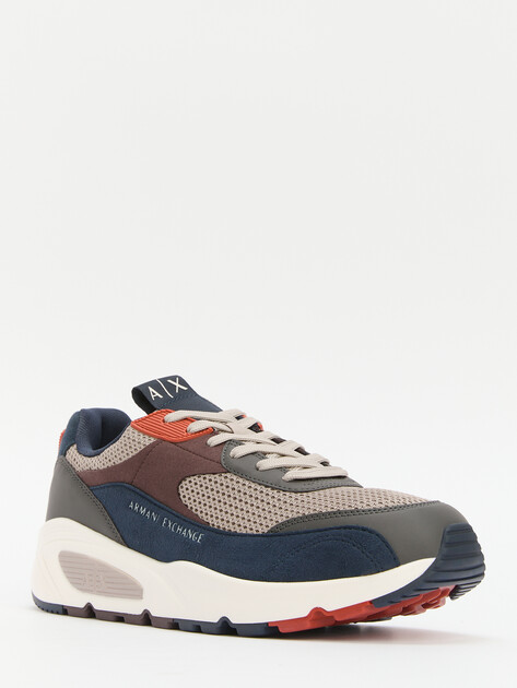 Мужские кроссовки ARMANI EXCHANGE BRONX, Артикул XUX121, серо-бежевый | 4079419. Ракурс 3