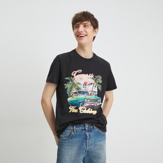 Мужская футболка GUESS SS CN SUMMER CAR TEE, Артикул M4YI07I3Z14, черный | 4081279. Ракурс 5