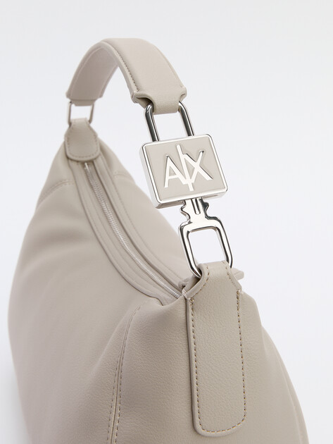 Женская сумка с ручкой ARMANI EXCHANGE, Артикул 949173, бежево-серый | 4081546. Ракурс 3