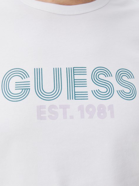 Мужская футболка GUESS SS CN CLASSIC DESIGN TEE, Артикул M4YI30J1314, белый | 4081792. Ракурс 3