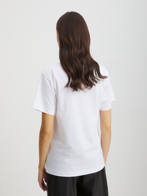 Женская футболка MO5CH1NO JEANS PAINTER, Артикул 0707 FW24, белый | 4082112. Ракурс 4 Женская футболка MO5CH1NO JEANS PAINTER, Артикул 0707 FW24, белый | 4082112. Ракурс 4