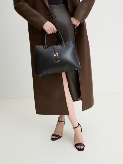 Женский тоут GUESS KUBA TRI COMPARTMENT SATCHEL, Артикул HWVA9329060, черный | 4082253. Ракурс 2