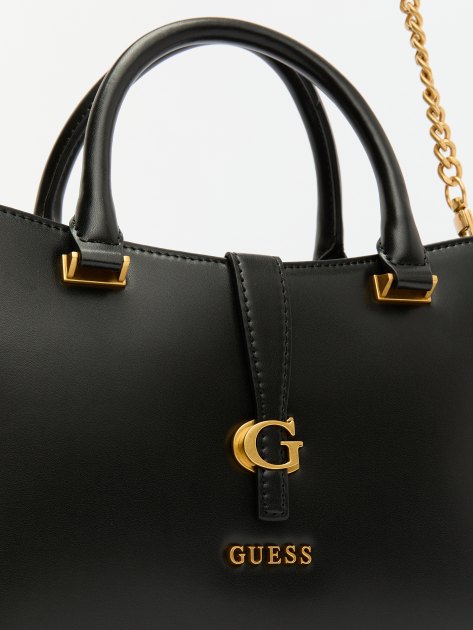 Женский тоут GUESS KUBA TRI COMPARTMENT SATCHEL, Артикул HWVA9329060, черный | 4082253. Ракурс 4
